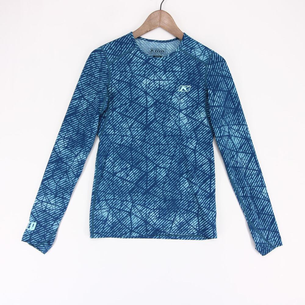 Klim Solstice 1.0 Shirt Womens Medium Blue Graphic Long Sleeve Base Layer